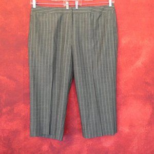 Anne Klein Grey Striped Wool Blend Pants Size 24W